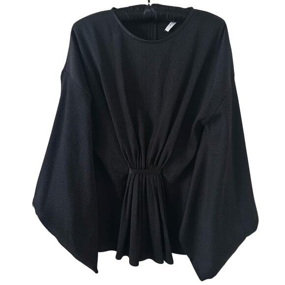 Givenchy Kimono Sleeve Black Top Silk blend Gathered front IT 38 - Picture 14 of 14